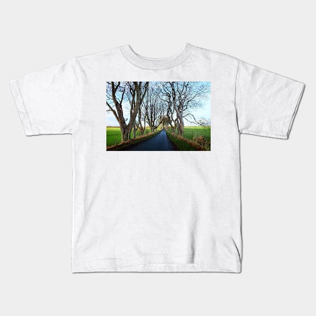 The Dark Hedges, Northern Ireland Kids T-Shirt by Ludwig Wagner